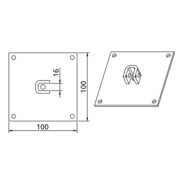 Vierkante motorsteun ROLL
