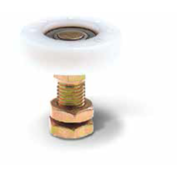 Nylon wiel met lager en schroefdraad as